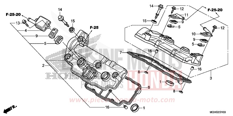 COUVERCLE DE CULASSE von VFR1200X "Crosstourer" DCT PEARL COSMIC BLACK (NHA64) von 2016